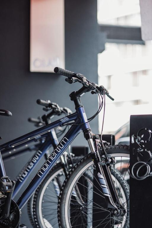 a group of bikes parked next to each other at OLAH Poshtel - Taichung Station in Taichung