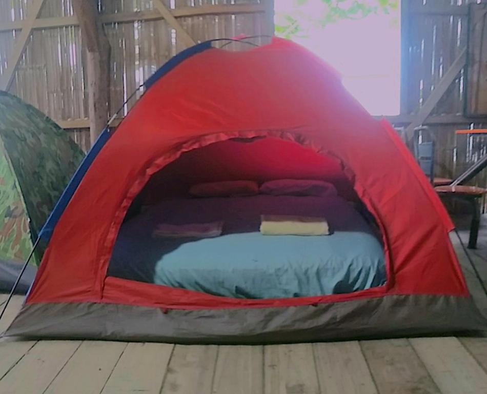 Postel nebo postele na pokoji v ubytování Hostal Camping Sin Fronteras Mompiche
