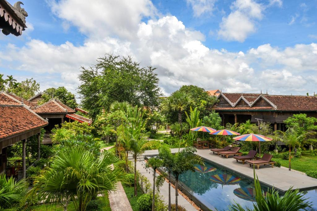 Zahrada ubytování Phum Khmer Lodge - Village Cambodian Eco-Lodge