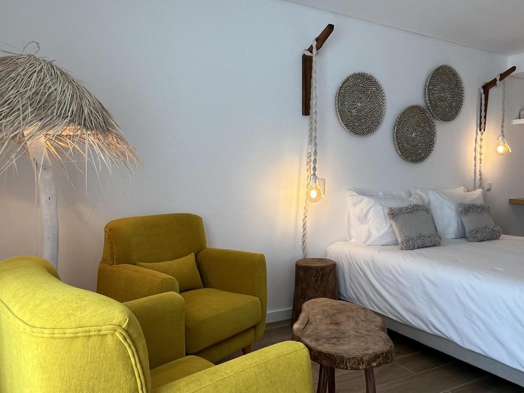Postel nebo postele na pokoji v ubytování Alojamento White Rose Boutique