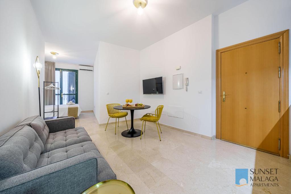 Televízia a/alebo spoločenská miestnosť v ubytovaní MALAGA CENTRAL SUITES - New Release