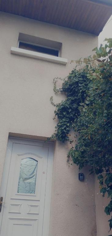 un bâtiment avec une porte, une fenêtre et une usine dans l'établissement PAVILLON & Jardinet A 5 MN PARIS , 30 MN STADE de FRANCE au pied du RER B, à Cachan