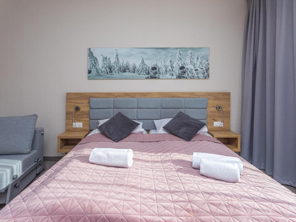 Postel nebo postele na pokoji v ubytování Aparthotel Apartamenty Czarna Góra 312