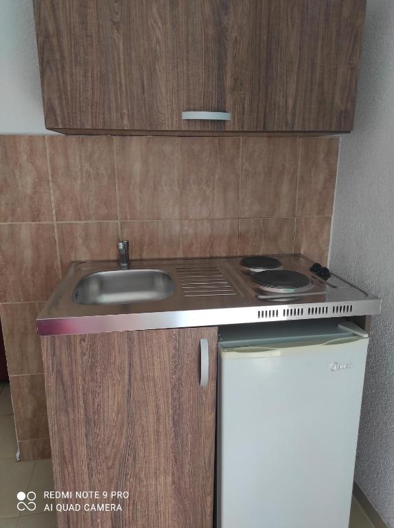 Kuchyň nebo kuchyňský kout v ubytování Apartmani Grozdanic Canj
