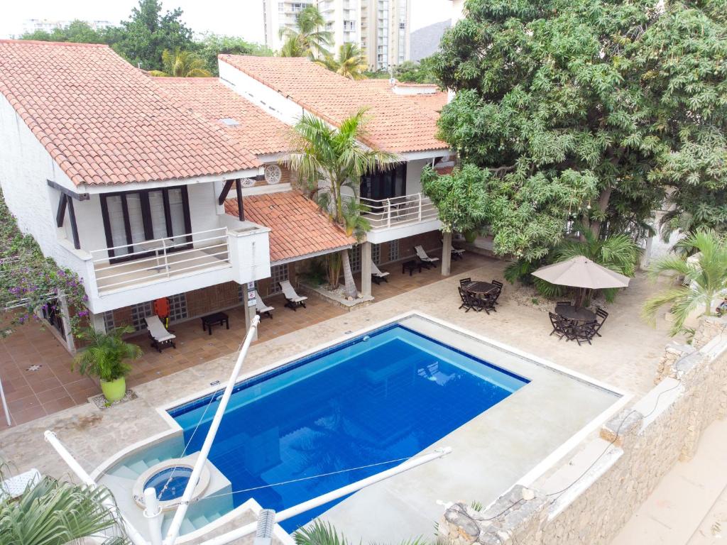 Bassein majutusasutuses Santorini Villas Santa Marta või selle lähedal