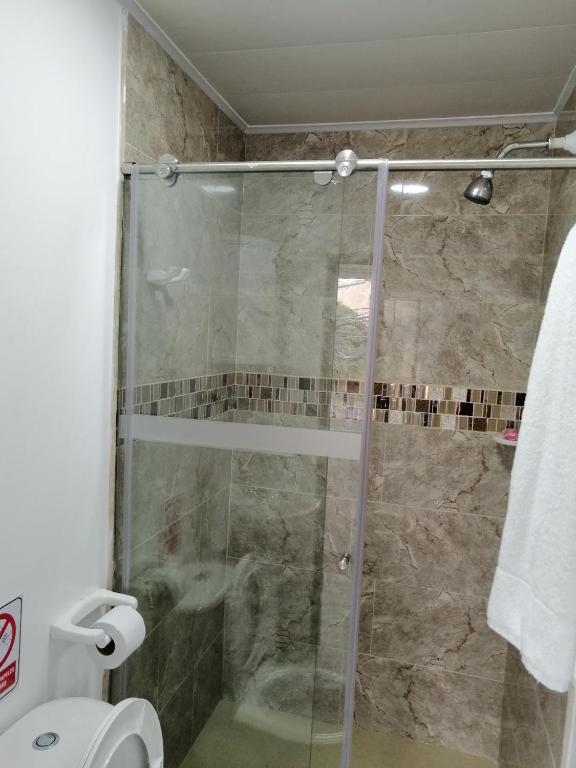 Koupelna v ubytování Hostal Raatid Manchy