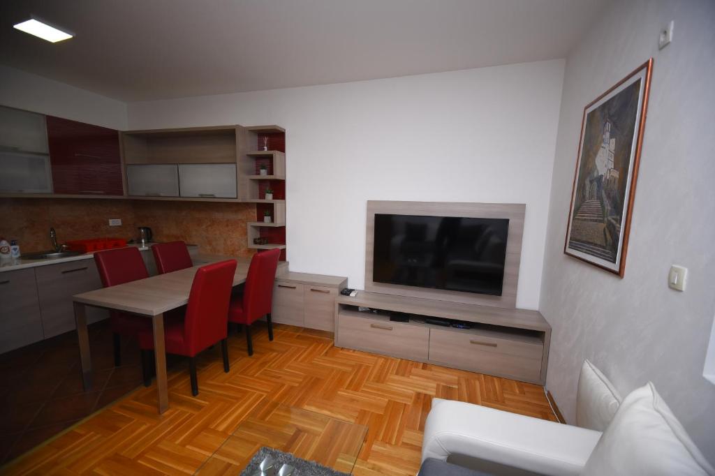 TV a/nebo společenská místnost v ubytování New apartment located in the heart of Niksic.