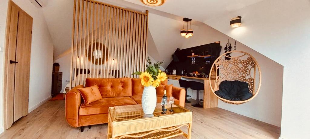 Χώρος καθιστικού στο Apartament przy promenadzie