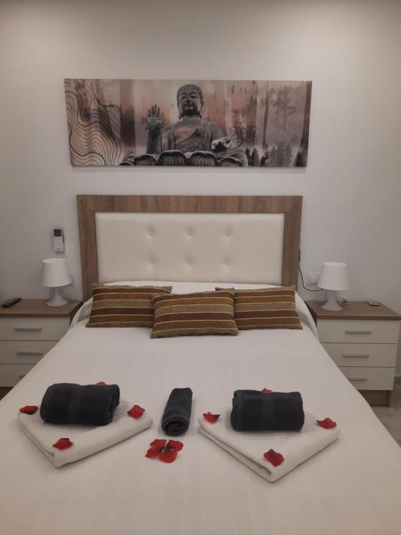 Posteľ alebo postele v izbe v ubytovaní Apartamento Costa de Almería a 50m Playa San Miguel