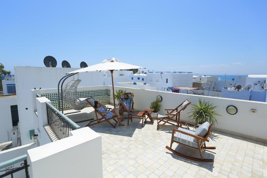 Balkón nebo terasa v ubytování Dar Hammamet Guest House & Hammam