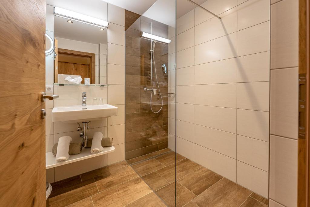 Koupelna v ubytování Hotel Die Metzgerstubn