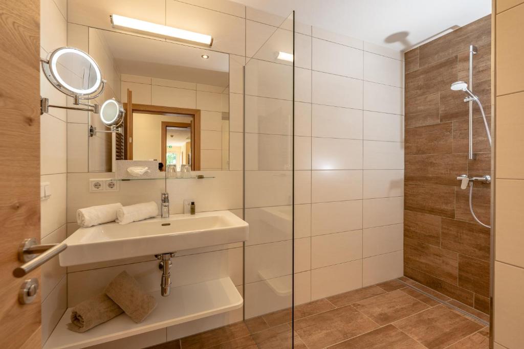 Koupelna v ubytování Hotel Die Metzgerstubn