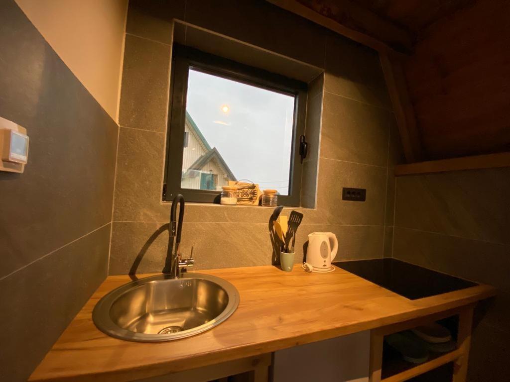 a sink in a bathroom with a window at DANDELION HOUSE in Žabljak
