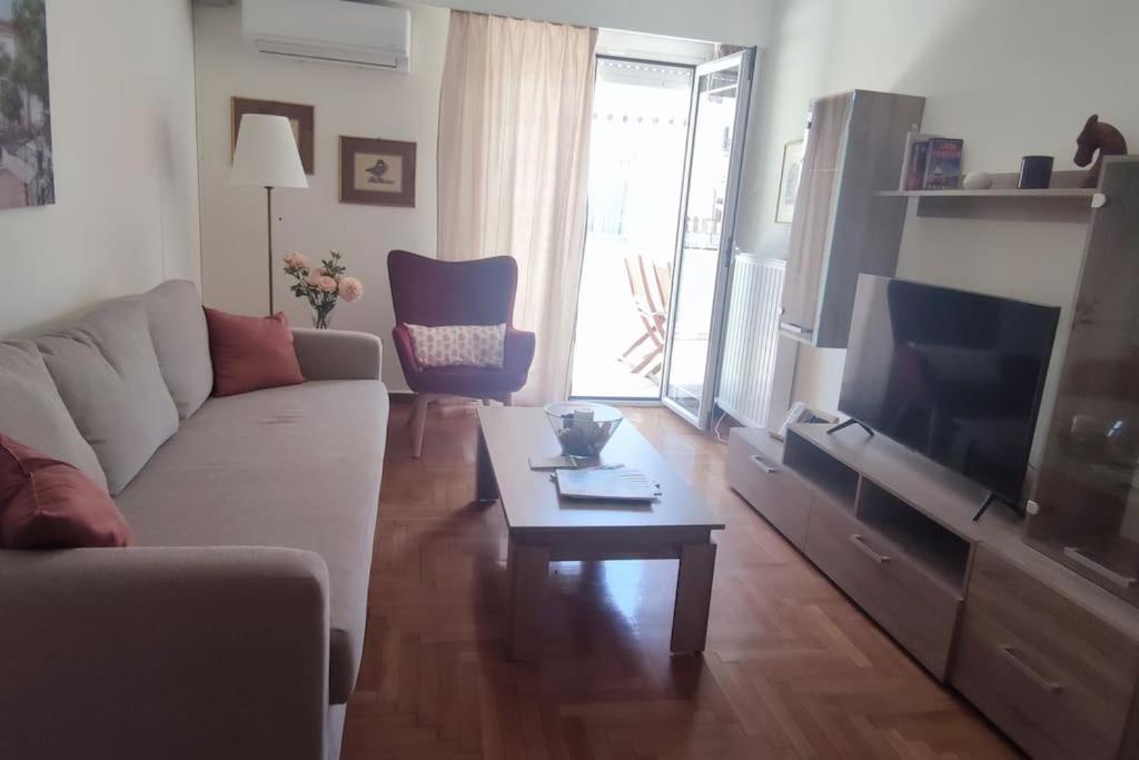 A seating area at Plaka's Heart