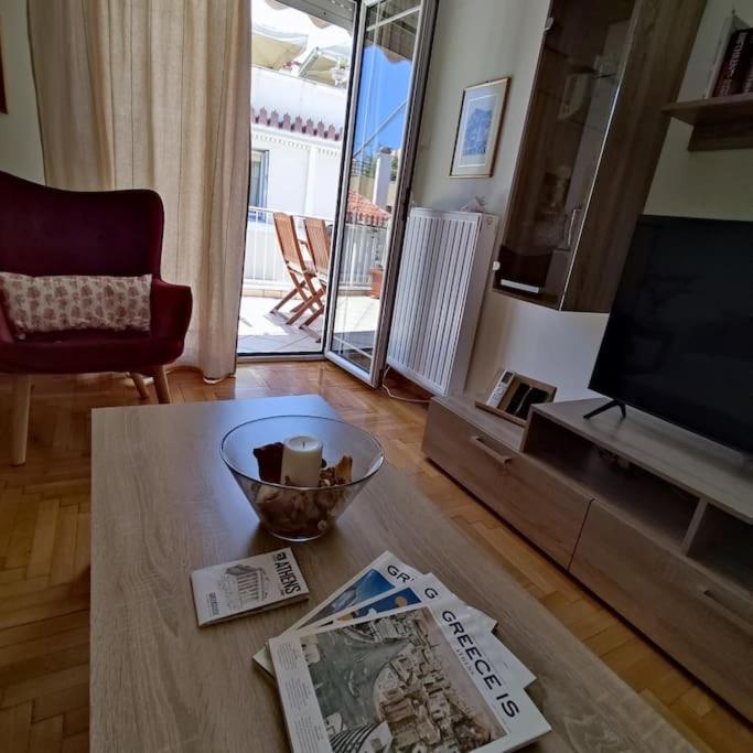 A seating area at Plaka's Heart