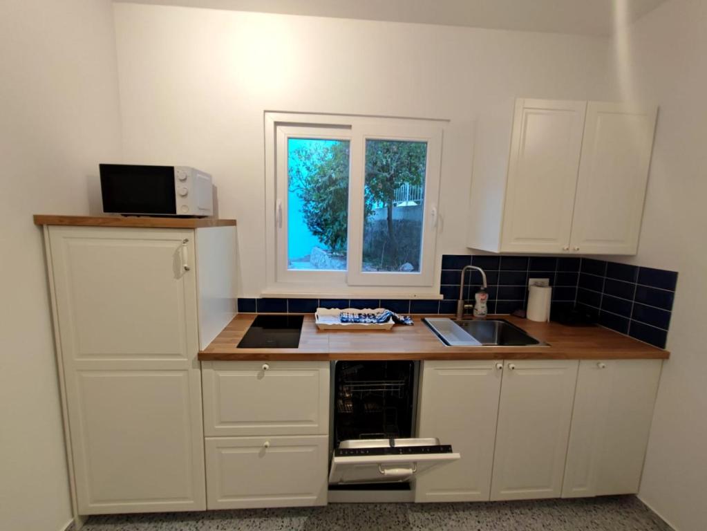 Kuchyň nebo kuchyňský kout v ubytování GaLa Apartments Zaostrog
