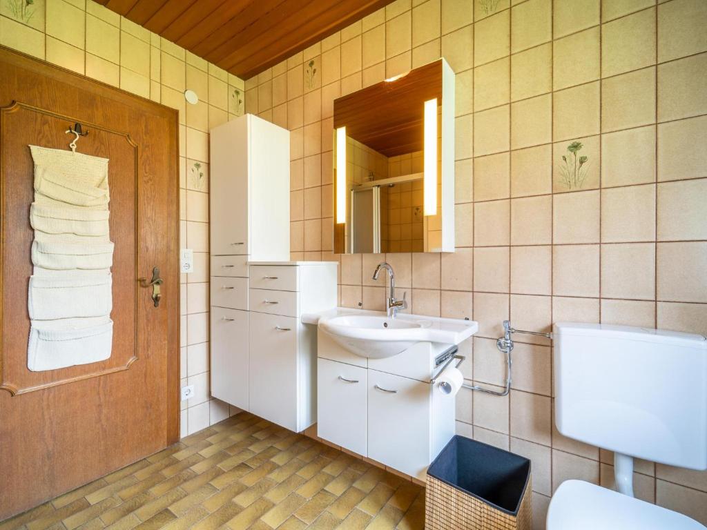 Koupelna v ubytování Ferienhaus Schlitters