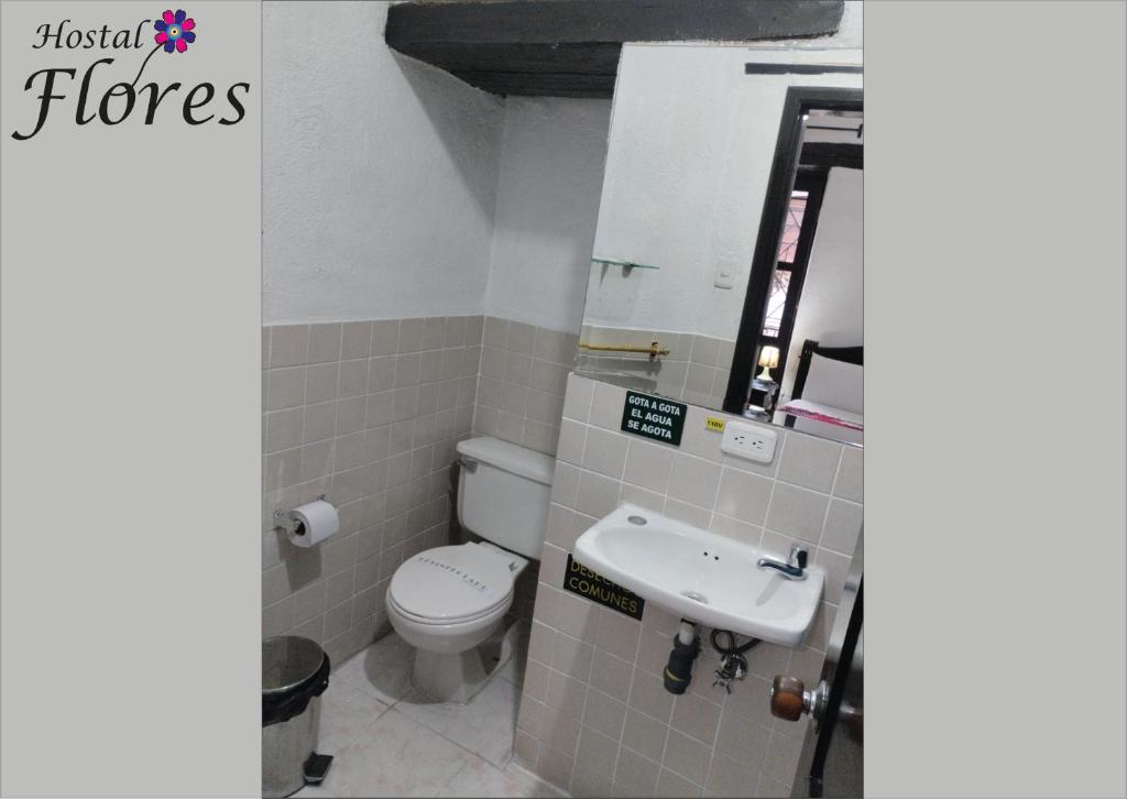 Koupelna v ubytování Hostal Flores