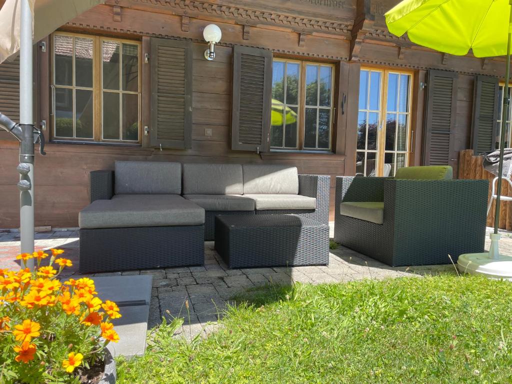 Posezení v ubytování Chalet Solaria 2 bedrooms with mountain and garden view