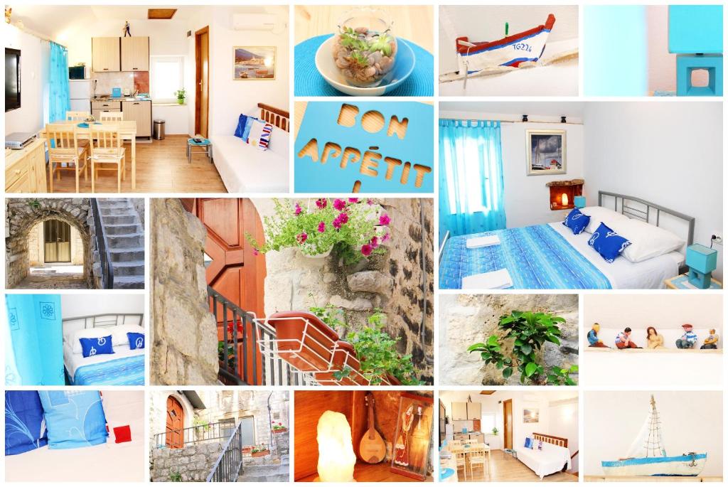 a collage of photos of a villa at Apartment in the centre of Trogir in Trogir