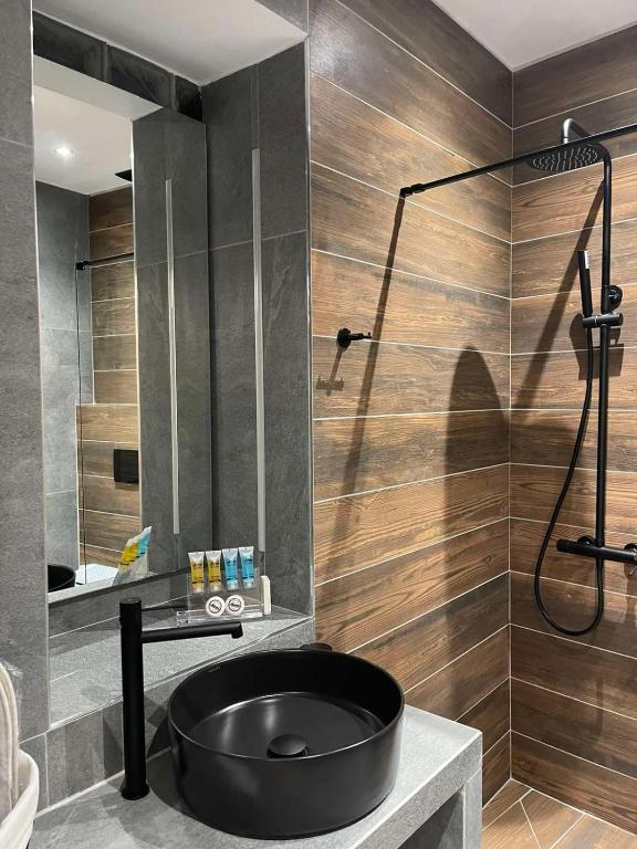 A bathroom at 11 Luxury apartments.