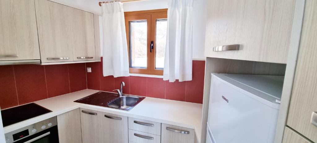 Kuchyň nebo kuchyňský kout v ubytování Simon Sea View