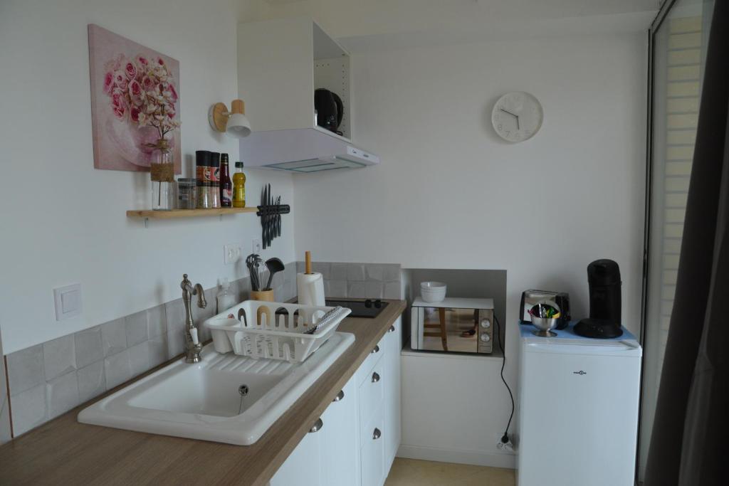 Kuchyň nebo kuchyňský kout v ubytování DNJ Appart Hotel