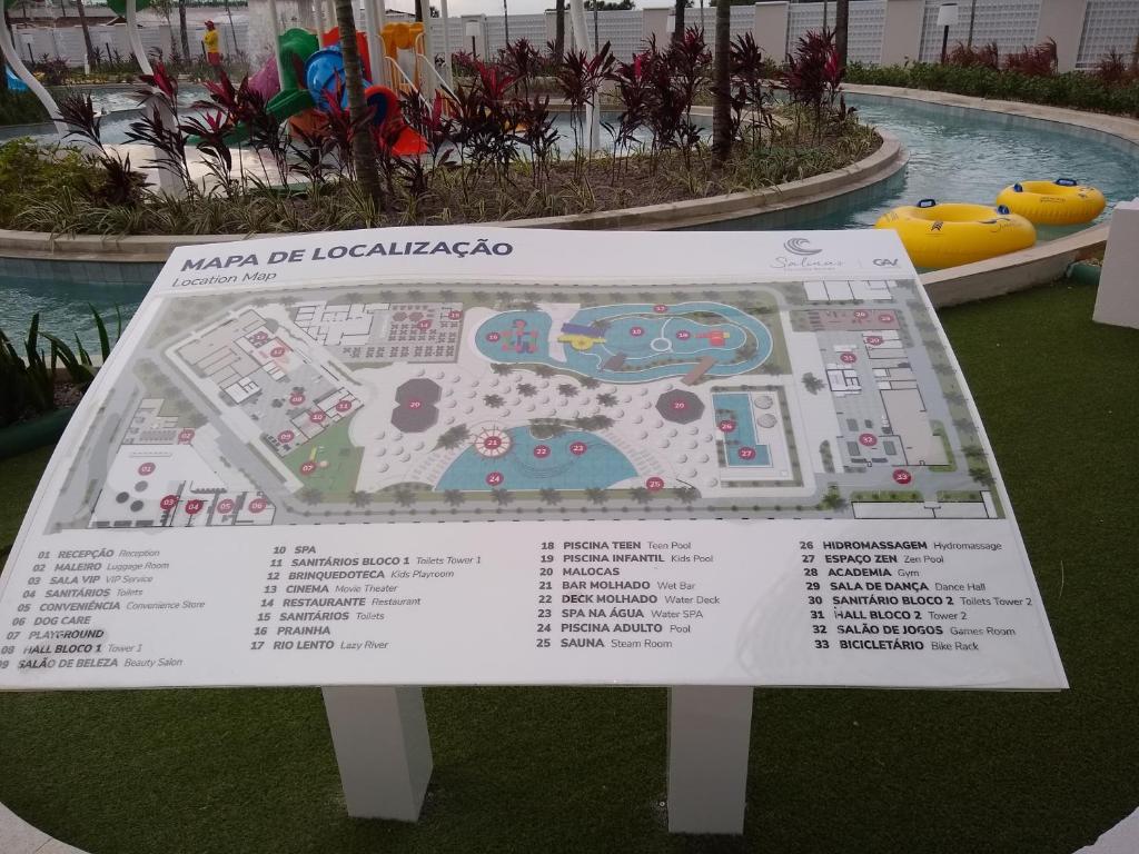 a map of a resort with a swimming pool at Salinas Exclusive Resort in Salinópolis