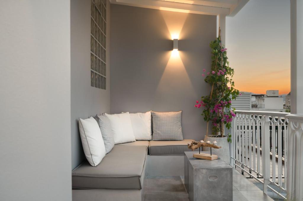 A seating area at Apollonos at Heart of Plaka