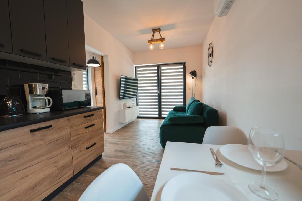 Kuchyňa alebo kuchynka v ubytovaní Apartamenty Nadrzeczna nad Wisłą Dream Apart