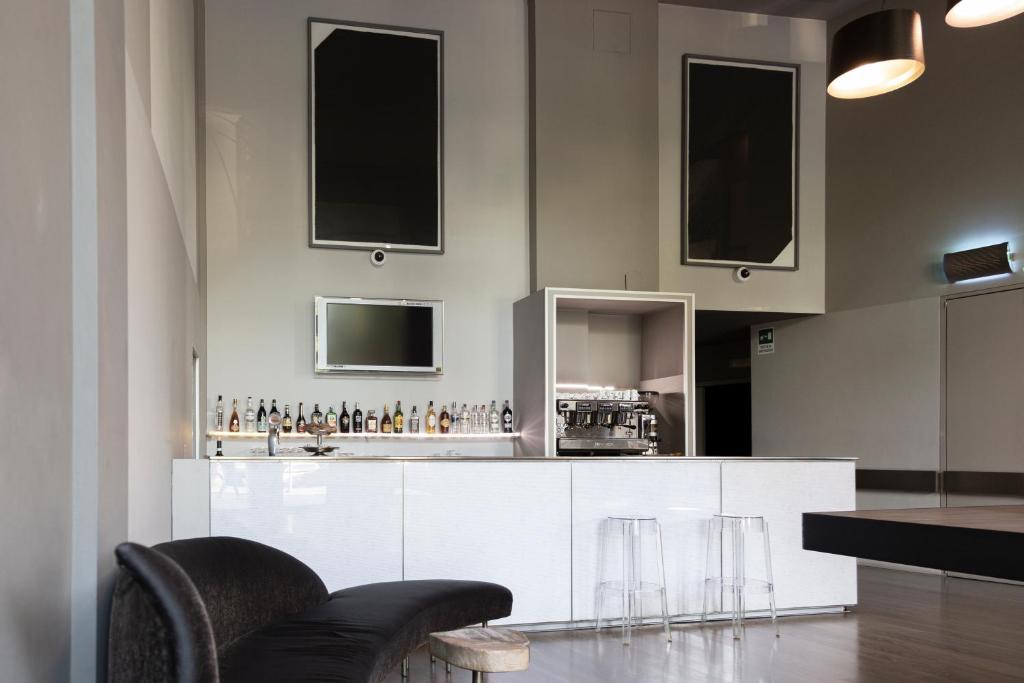 Kuchyň nebo kuchyňský kout v ubytování Art Hotel Olympic