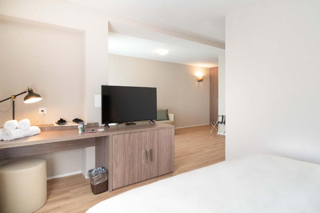 TV a/nebo společenská místnost v ubytování Relais Lucomagno