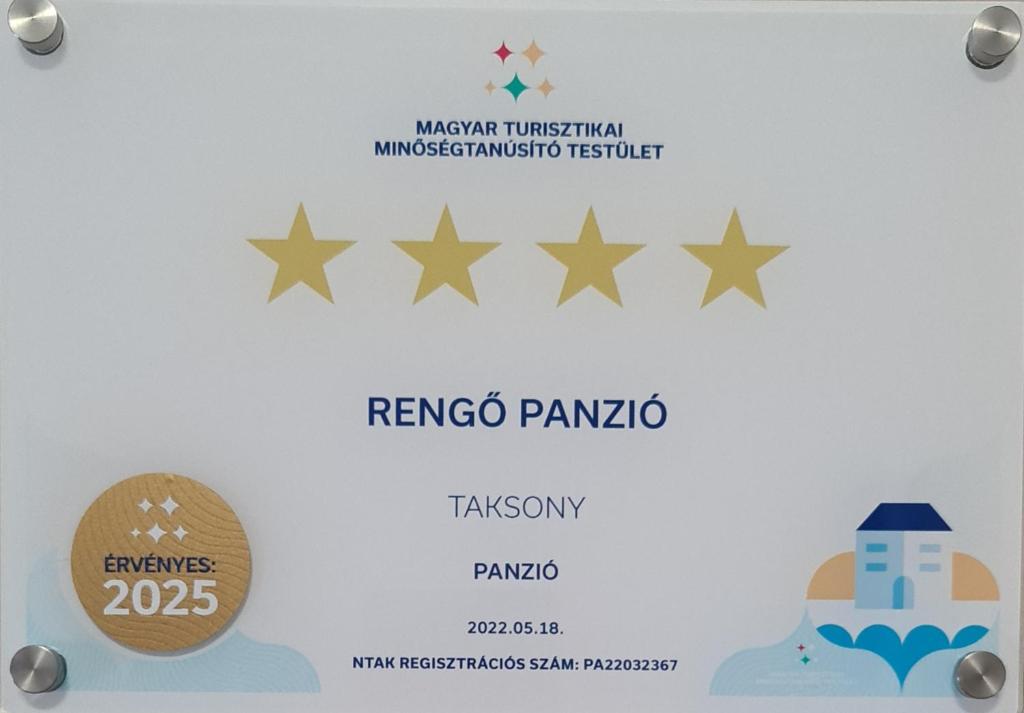 een nominatie voor de rivenaho pampo met vijf sterren bij Rengő Panzió in Taksony