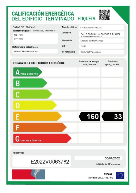 Certifikát, hodnocení, plakát nebo jiný dokument vystavený v ubytování Benicassim Lujo