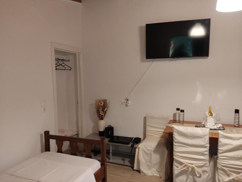 TV a/nebo společenská místnost v ubytování CORFU OASIS studio