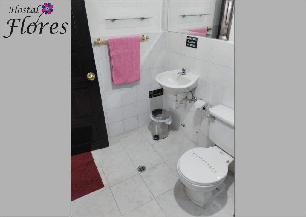 Koupelna v ubytování Hostal Flores