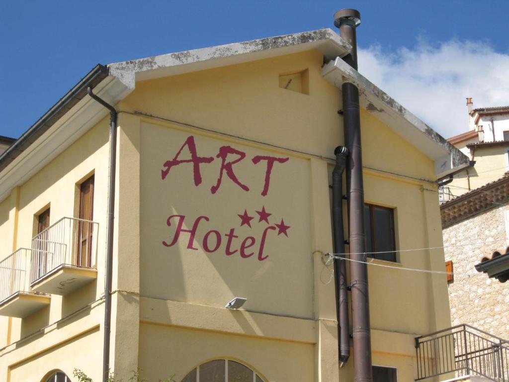 an art hotel on the side of a building at Art Hotel in Villetta Barrea