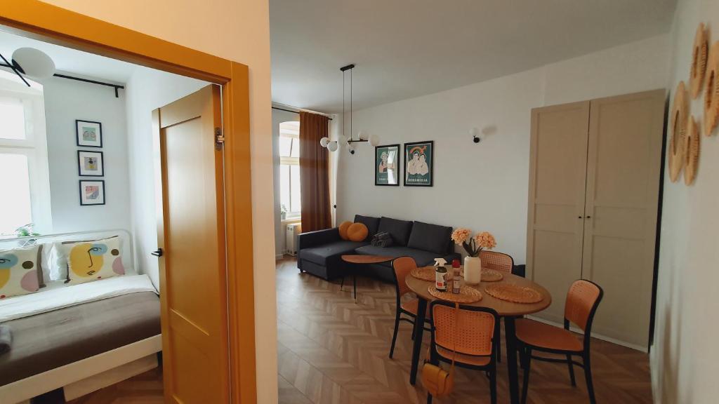 Posteľ alebo postele v izbe v ubytovaní Kurkowa Apartment