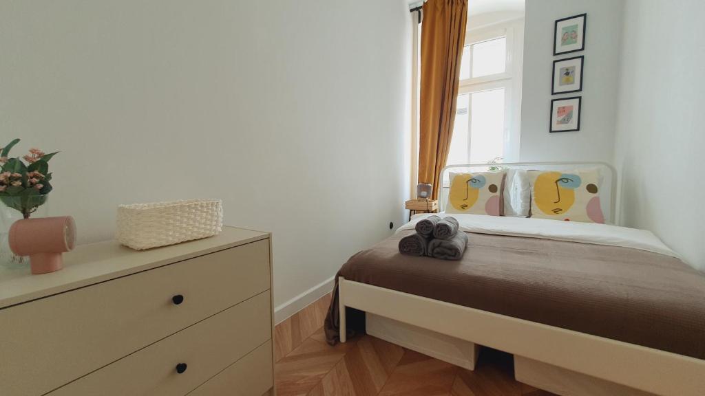 Posteľ alebo postele v izbe v ubytovaní Kurkowa Apartment