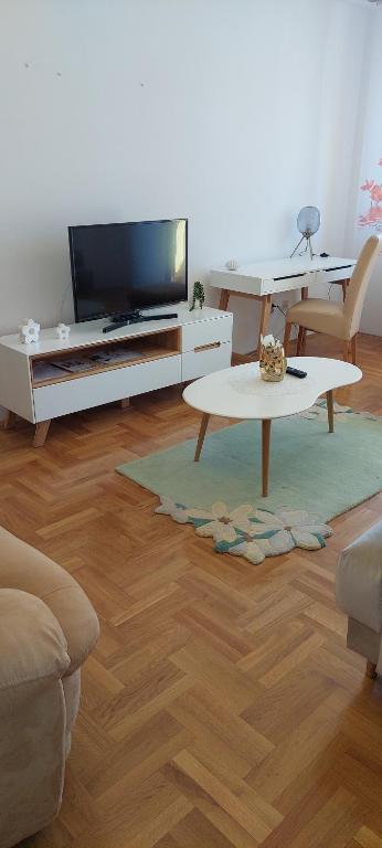 Televízia a/alebo spoločenská miestnosť v ubytovaní Apartment Meli Varazdin