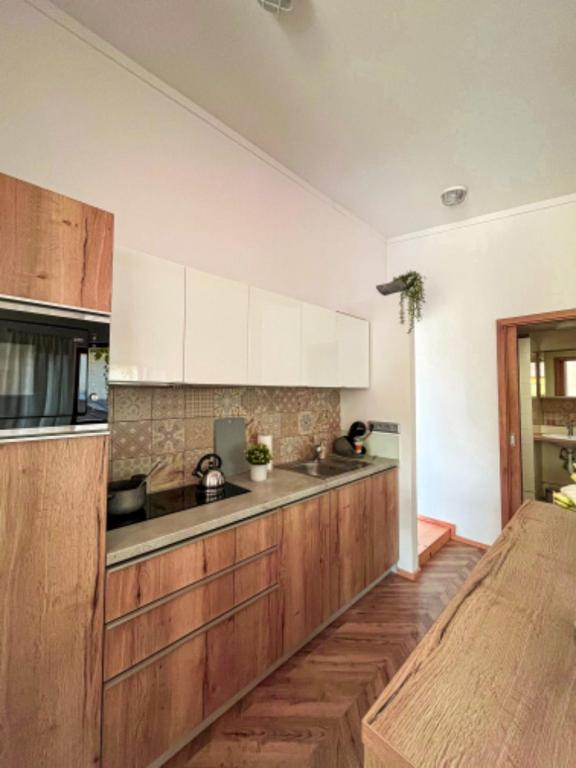 Kuchyň nebo kuchyňský kout v ubytování Apartmán NIKLAN