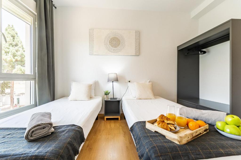 Posteľ alebo postele v izbe v ubytovaní Modern Beach Apartment Valparaiso with Parking