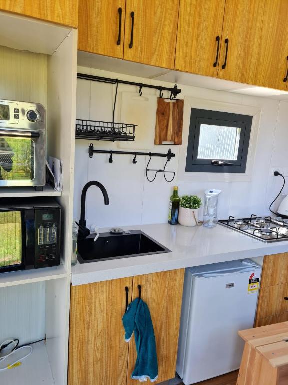 Kuchyň nebo kuchyňský kout v ubytování Tiny Home - Redbird