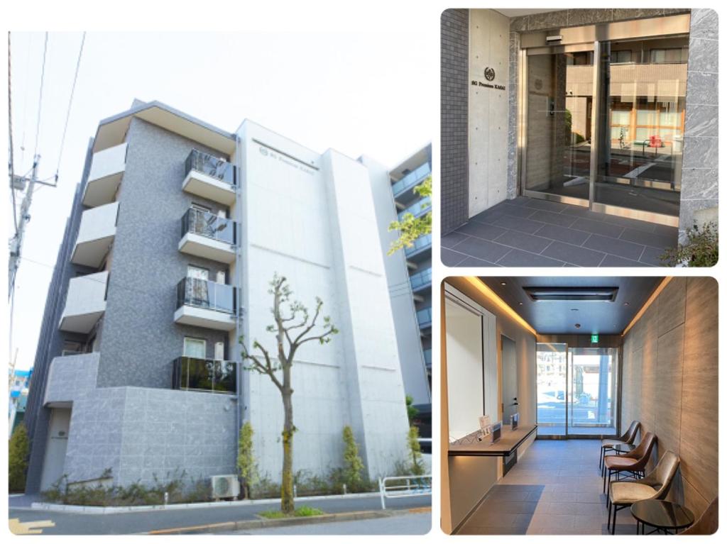 a collage of three pictures of a building at SG Premium KASAI in Tokyo