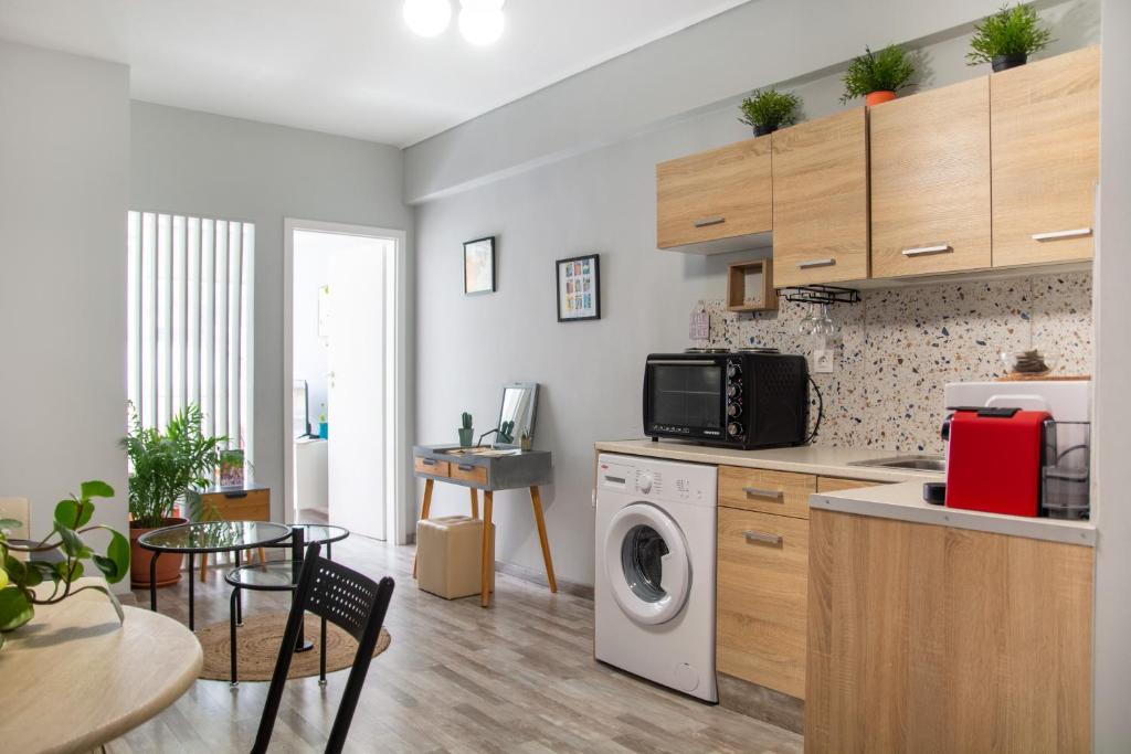 Kuchyň nebo kuchyňský kout v ubytování Ermou 18 Mosaics boutique apartment