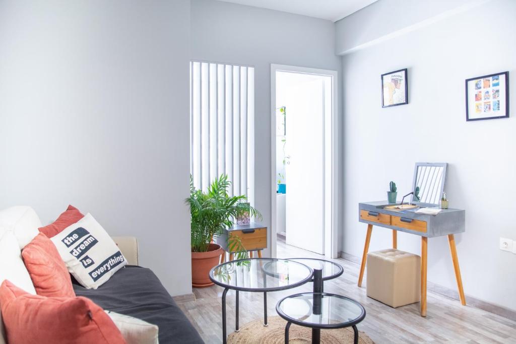 Posezení v ubytování Ermou 18 Mosaics boutique apartment