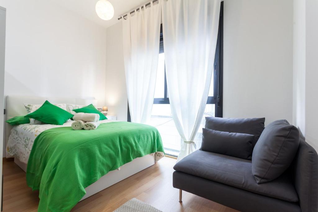 Posteľ alebo postele v izbe v ubytovaní Romántico Estudio con Piscina