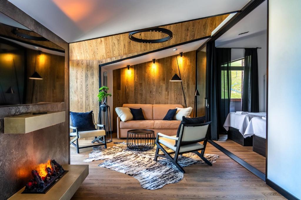Posezení v ubytování Luxury Apartment Kavkaz View