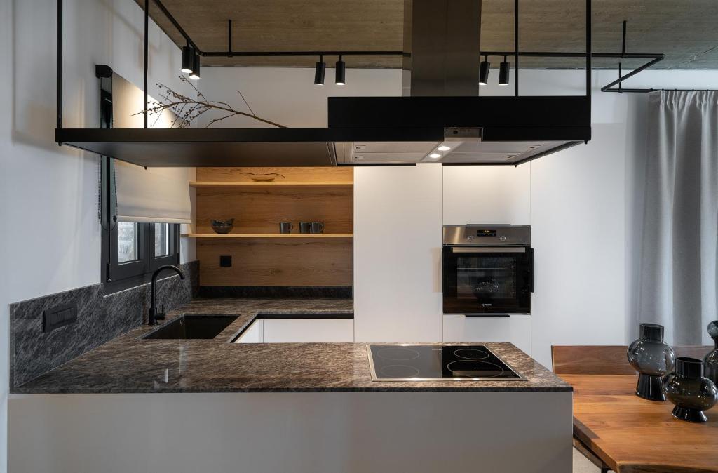 Kuchyň nebo kuchyňský kout v ubytování Celine Private Residences