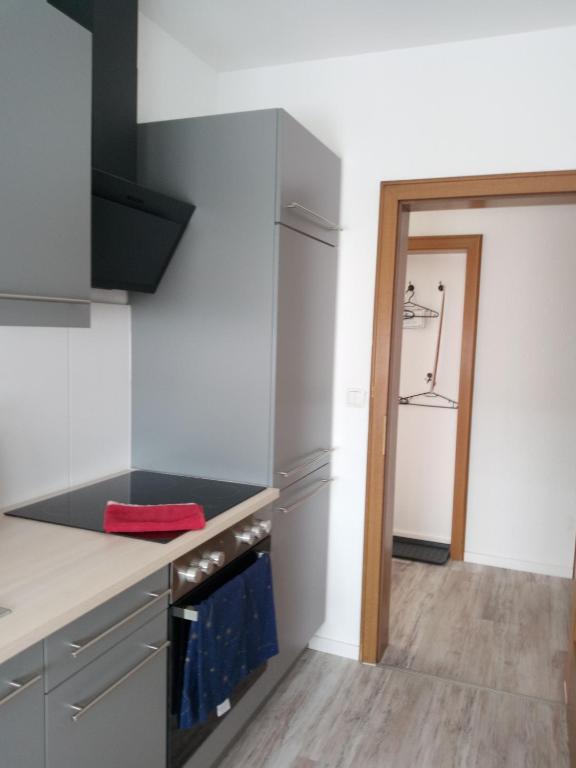 Kuchyň nebo kuchyňský kout v ubytování Ferienwohnung Schwalbennest